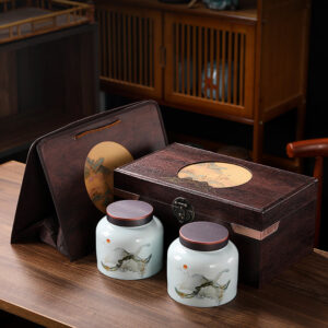 HỘP QUÀ TẶNG KÈM HŨ ĐỰNG TRÀ CAO CẤP